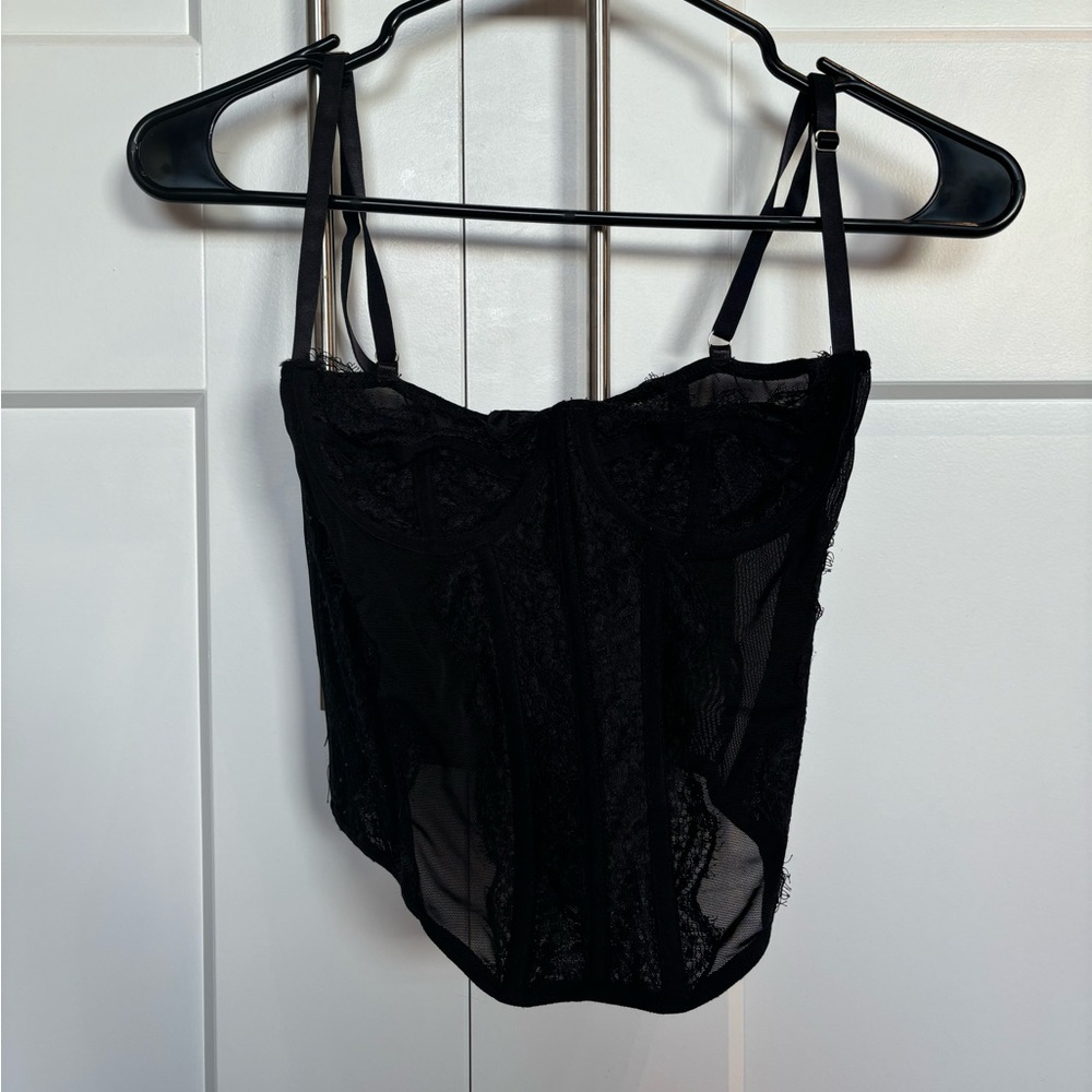 Black lace corset top